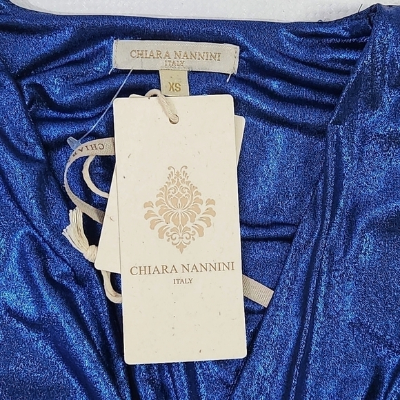 Chiara Nannini Royal Blue Satin Wide Leg Jumpsuit - Picture 10 of 12